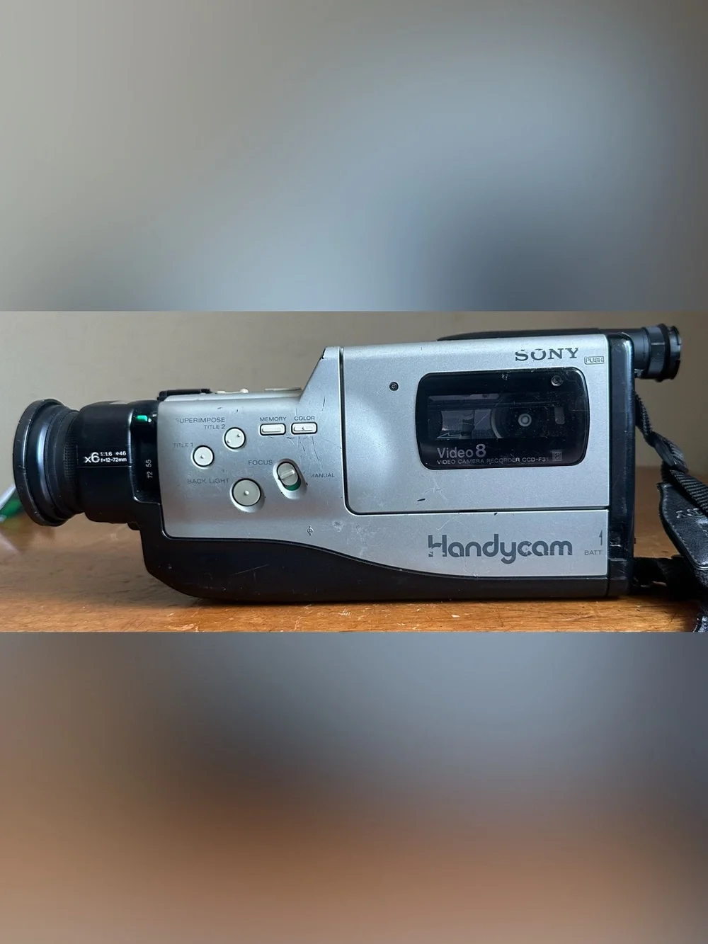 Sony Black Camcorder with Prominent Zoom Lens